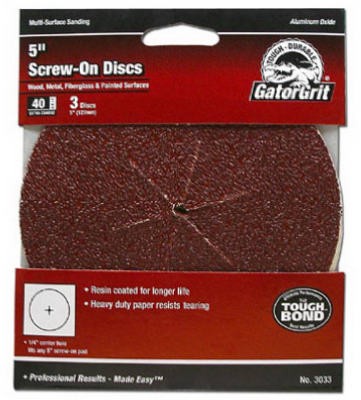 Gator 3032 Bolt-On Sanding Disc, 60 Grit, 5" x 1/4"