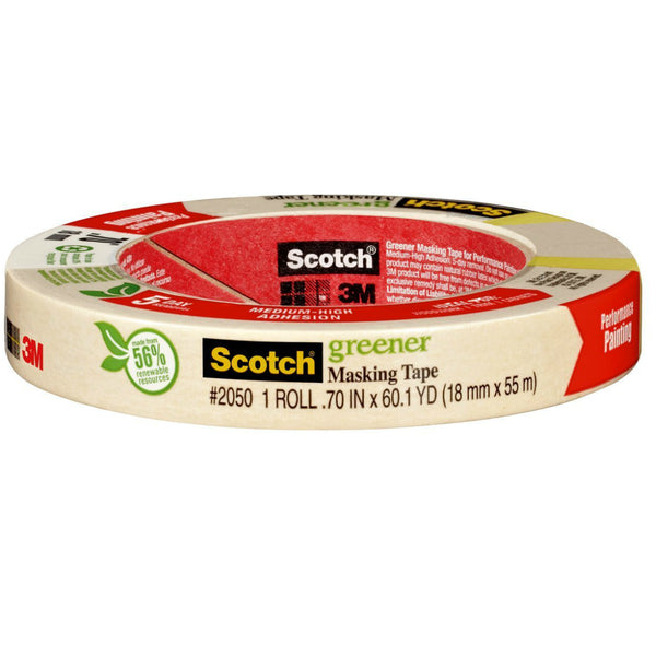 Scotch 2050-18A Painters Masking Tape for General Painting, 0.70" x 60 Yd