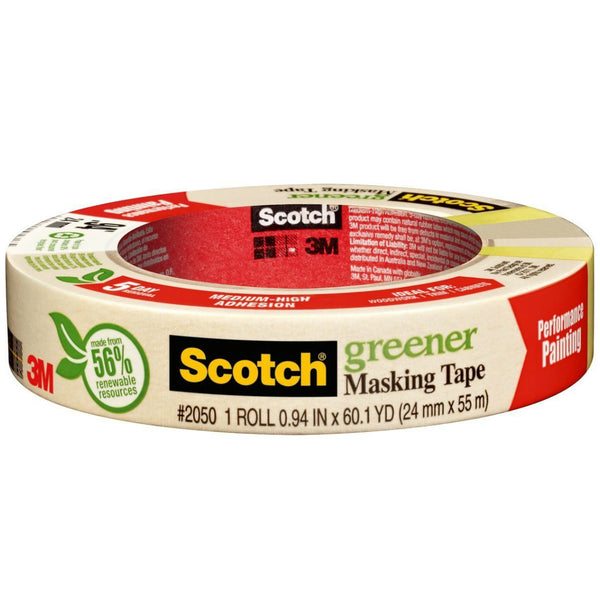 Scotch 2050-24A Painters Masking Tape for General Painting, 0.94" x 60 Yd