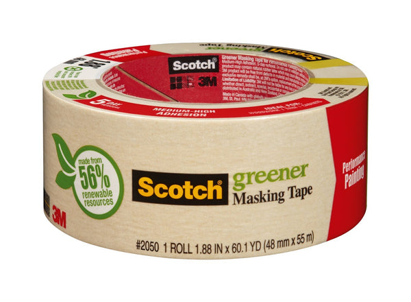 Scotch 2050-48A Medium Strength Masking Tape, 1.88 Inch x 60.1 Yard