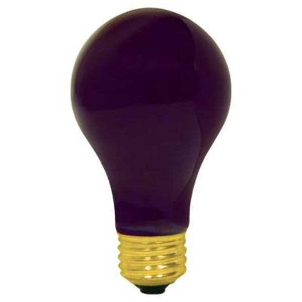 GE Lighting 25905 Medium Base Incandescent A19 Black Light Bulb, 60W