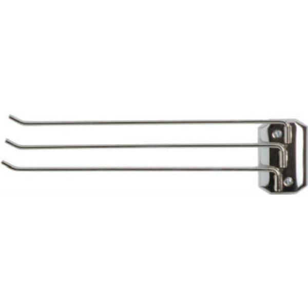 Decko 38190 Three Arm All Purpose Rack w/ Mounting Hardware, Chrome, Steel