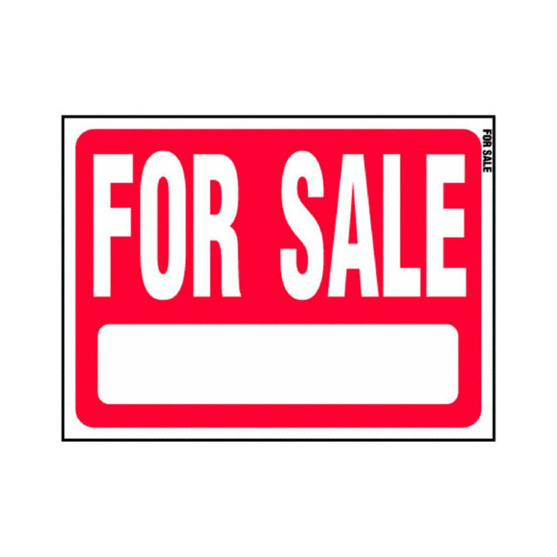 Hy-Ko RS-604 Heavy Gauge Plastic For Sale Sign, 18" x 24", Red/White
