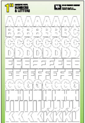 Hy-Ko 30013 Self Stick Adhesive Vinyl Number & Letter Set, 1", White