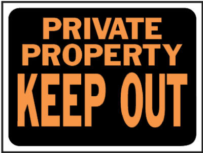 Hy-Ko 3016 Private Property Keep Out Sign, 9" x 12", Orange & Black