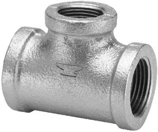 Anvil® 8700123352 Galvanized Reducing Tee, 1-1/2" x 1-1/4"