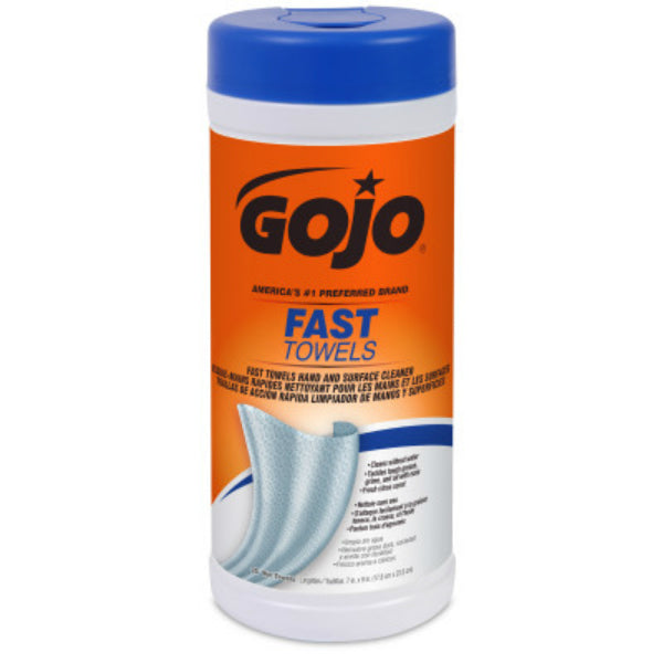 Gojo 6282-06 Fast Wipes Disposable Hand Cleaning Towels, 25-Count