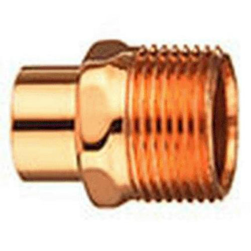Elkhart 30304 Reducing Male Adapter, 3/8'' x 1/2'', Wrot Copper