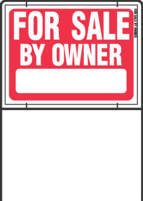 Hy-Ko RSF-605 Double Sided For Sale By Owner Sign with Wire Frame, 18" x 24"