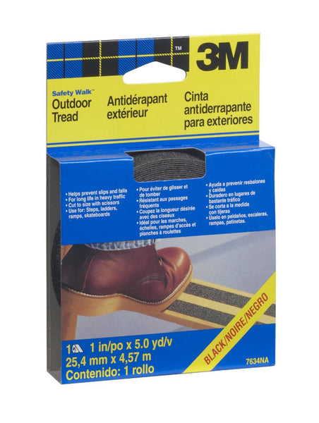 3M 7634 Safety-Walk Step & Ladder Tread, 1" x 180", Black