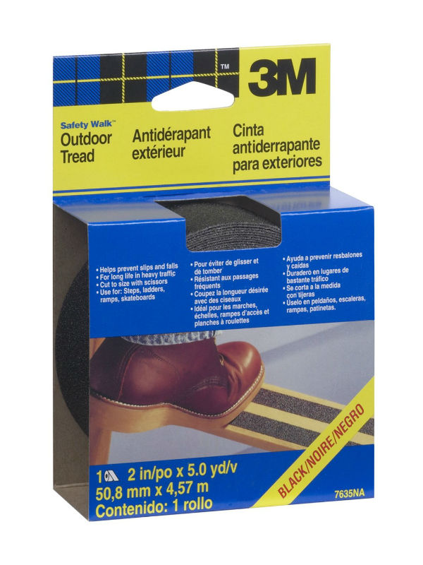 3M 7635 Safety-Walk Outdoor Tread 2" x 180", Black