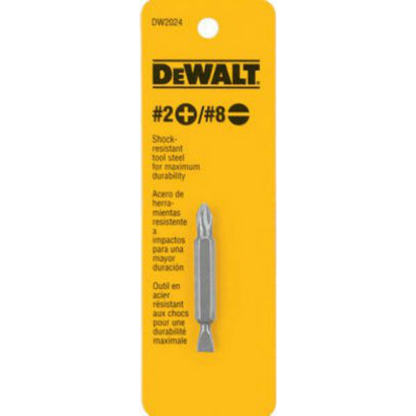 DeWalt® DW2024 Double Ended Screwdriver Bit, #2 Phillips & #8 Slotted
