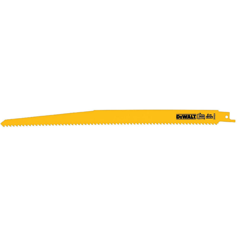 DeWalt® DW4804 Taper Back Bi-Metal Reciprocating Saw Blades, 6 TPI, 12", 5-Pack