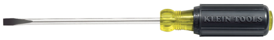 Klein Tools 605-6 Heavy-Duty Cabinet-Tip Screwdriver, Cushion Grip, 1/4" x 6"