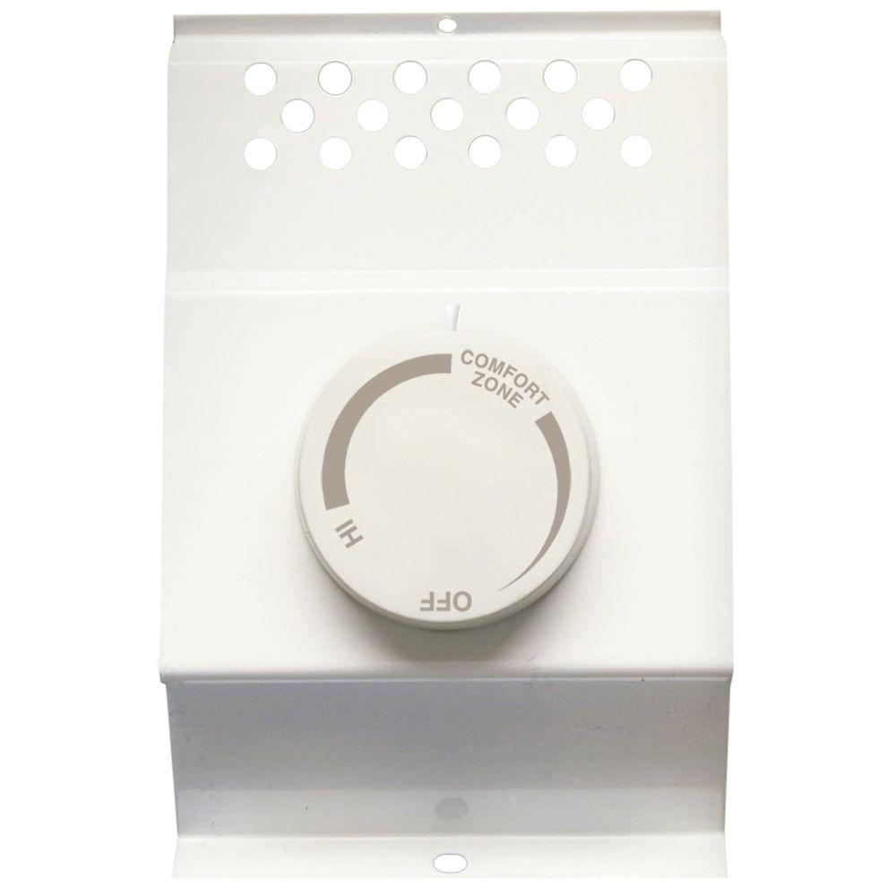 Cadet 08734 BTF Double Pole Built In Baseboard Thermostat, White, 120/240V