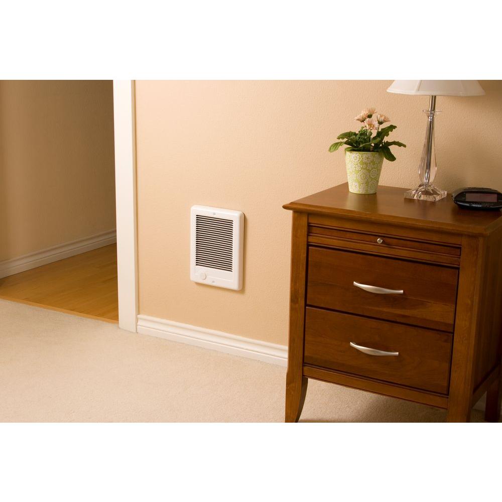 Cadet 67507 Com-Pak Fan Forced Electric Wall Heater w/Thermostat, White, 2000W