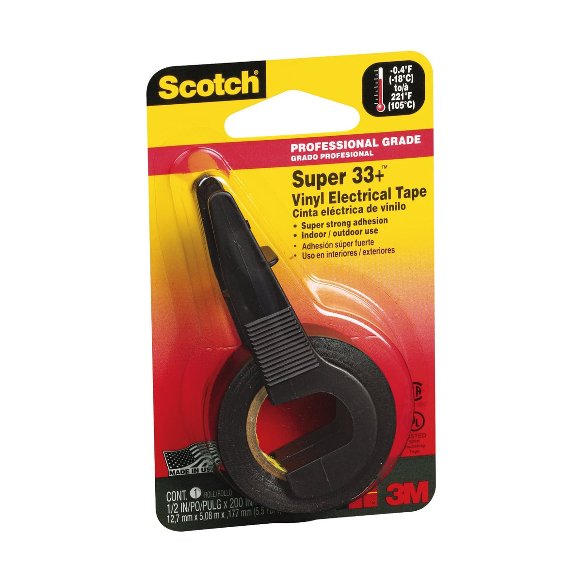 Scotch® 194P Super 33+ Vinyl Electrical Tape, 1/2" x 200"