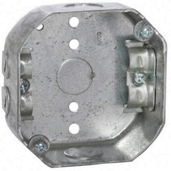 RACO® 146 Steel Octagon Box with Nonmetallic Sheathed Cable Clamps, 4" x 1-1/2"