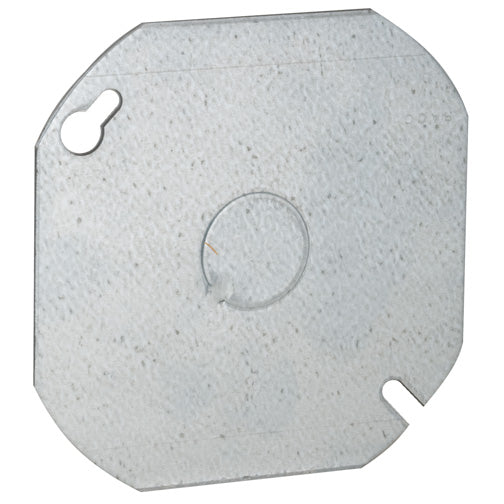 RACO® 724 Steel Octagon Flat Cover, 4", 1/2" KO in Center