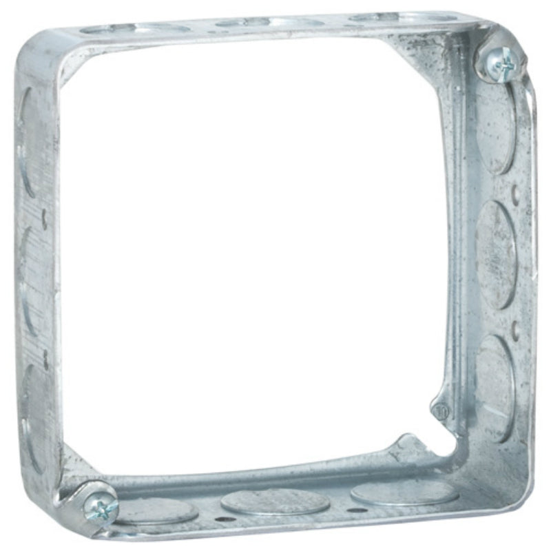 RACO® 8201 Drawn Square Extension Ring with Conduit KO's, 4" x 1-1/2" Deep