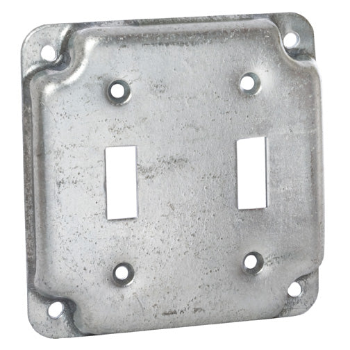 RACO® 803C Square Double Toggle Switch Box Cover, 4"