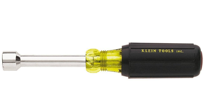 Klein Tools 630-1/4 Hollow-Shank Nut Driver, 1/4" Hex, 3" Shank