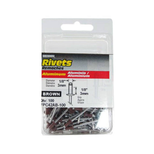 Surebonder® FPC42AB-100 Short Aluminum Rivet, 1/8" Dia.,100-Pack