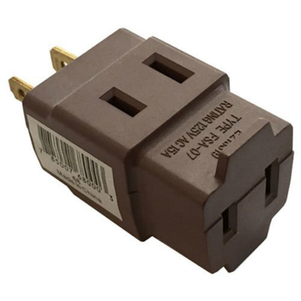 Pass & Seymour 68 Cube Tap Adapter, 1875W, Brown
