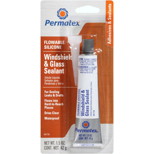 Permatex® 81730 Flowable Silicone Windshield & Glass Sealer, 1.5 Oz
