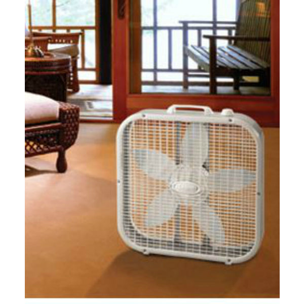 Lasko® 3733 Compact Box Fan, 3-Speed Motor, Gray, 20"