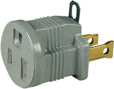 Pass & Seymour 210GCC75 Vinyl Polarized Grounding Adapter, Gray, 1875W