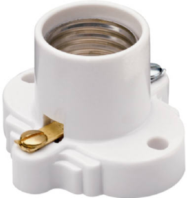Pass & Seymour Cleat Socket, 660W, 250V, White
