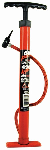 Custom Accessories 57772 Red Enamel Tire Hand Pump, 60 PSI