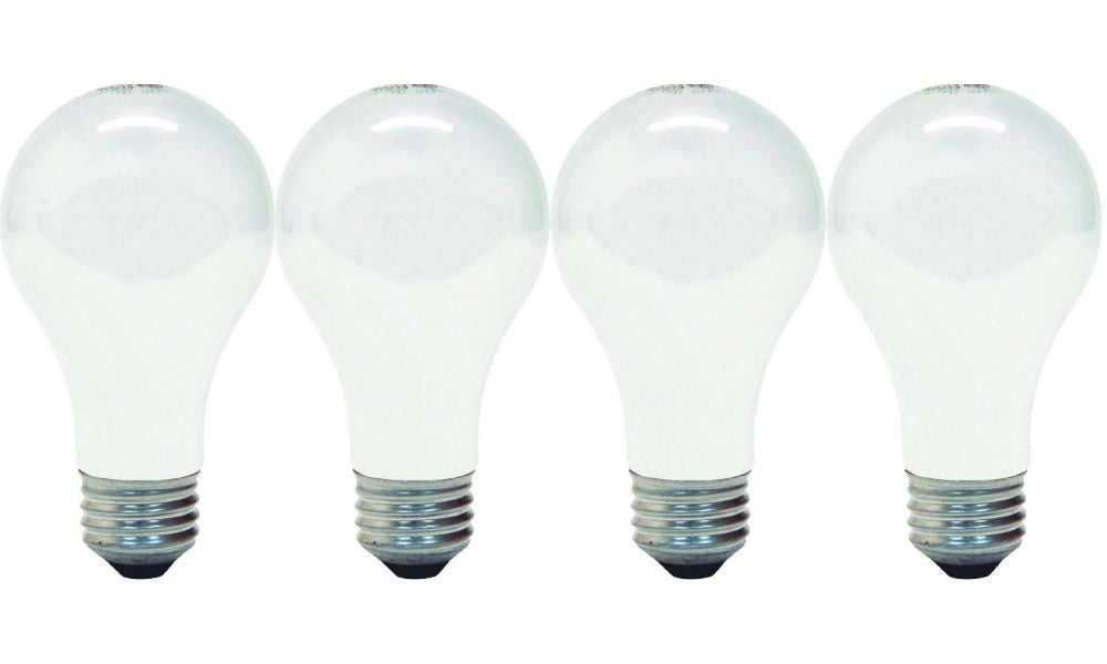 GE Lighting 41026 Medium Base A19 Incandescent Basic Bulb, Frosted, 60W, 4-Pack