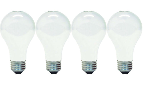 GE Lighting 41026 Medium Base A19 Incandescent Basic Bulb, Frosted, 60W, 4-Pack