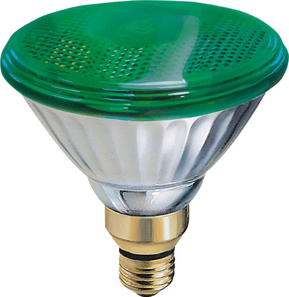 GE Lighting 13474 Incandescent PAR38 Outdoor Green Floodlight Bulb, 85W