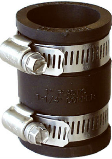 Fernco® P1056-44 Flexible Coupling for Cast Iron Or Plastic Pipe, 4" x 4"