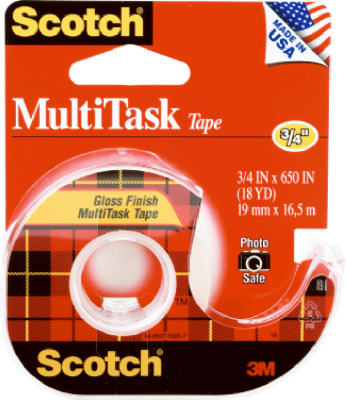 Scotch 25 MultiTask Crystal Clear Tape Dispensered Rolls, 3/4" x 650"