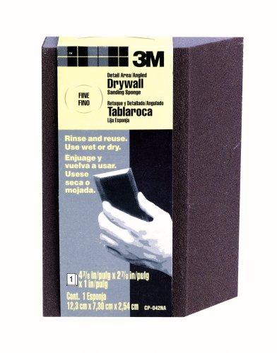 3M CP042 Detail Area/Angled Drywall Sanding Sponge, Fine Grit