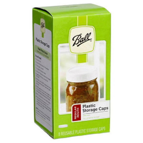 Ball® 1440036010 Regular Mouth Plastic Mason Jar Storage Caps, 8-Pack
