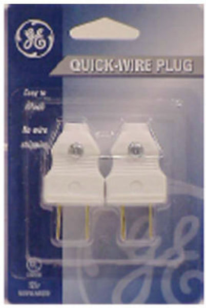 GE 54267 4305-72W5 Dead Front Attachment Plug, White, 2-Pack