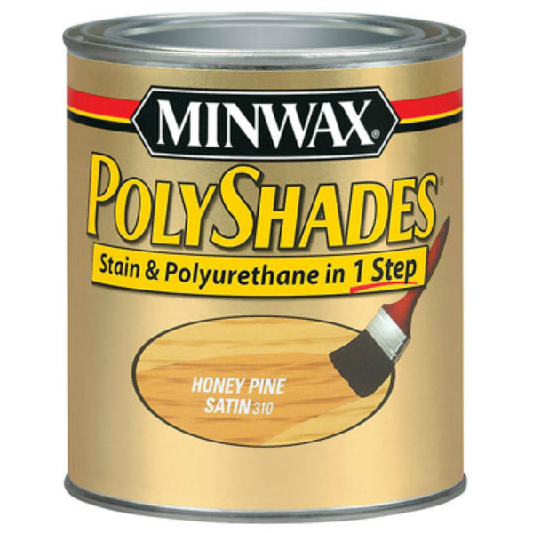 Minwax® 213104444 PolyShades® Stain/Polyurethane Satin Finish, Honey Pine, 1/2 Pt