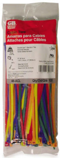 Gardner Bender 46-ACL Nylon Cable Tie, Assorted Color, 8"