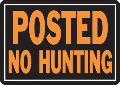 Hy-Ko 812 Posted No Hunting Aluminum Sign, 10" x 14", Orange & Black