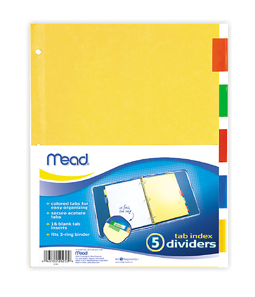 Mead® 20250 Tab Index Divider, 11" x 9"