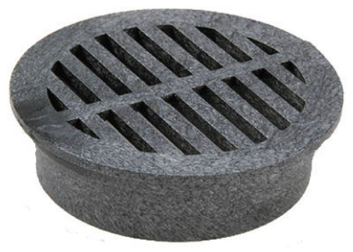 NDS 40 Round Structural Foam Polyolefin Grate with UV Inhibitor, 6", Black