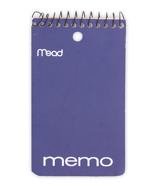 Mead 45354 Wirebound Memo Book, 3" x 5", 60-Sheets