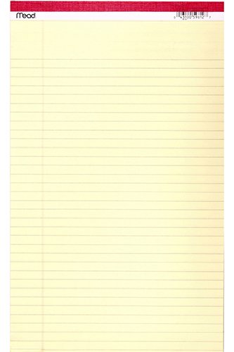 Mead® 59612 Perforated Yellow Legal Pad, 8-1/2" x 14", 50 Count