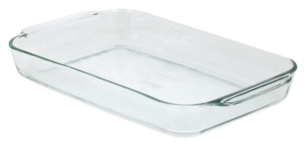 Pyrex 6001040 Oblong Glass Baking Dish, 4 Qt