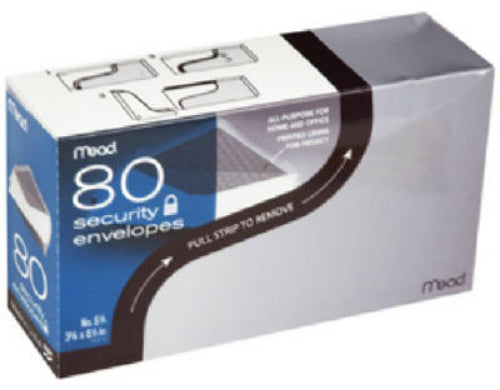 Mead® 75212 White Security Envelopes, #6, 80-Count